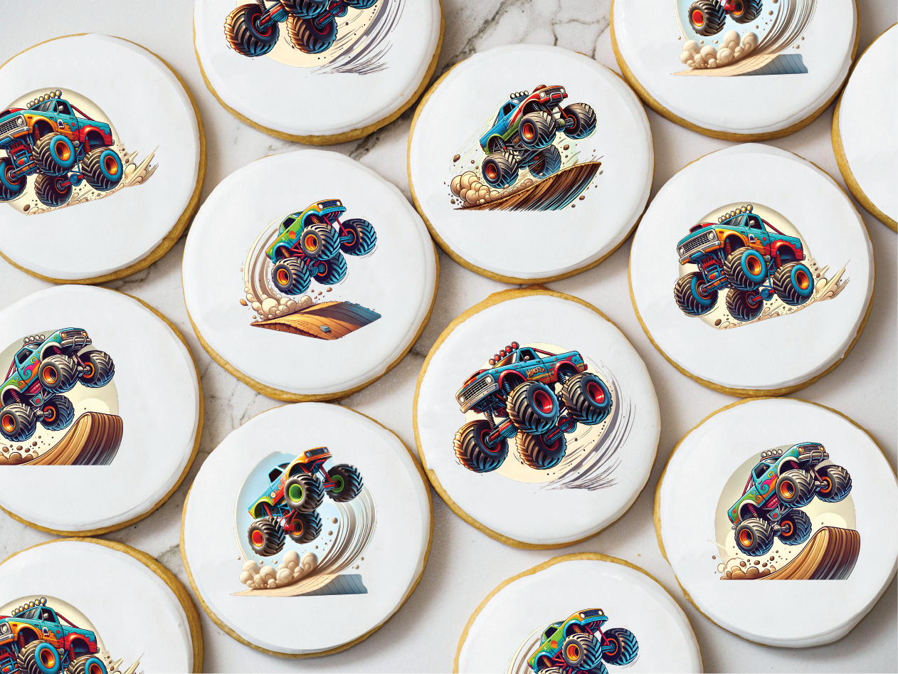 Monster Trucks Sugar Cookie